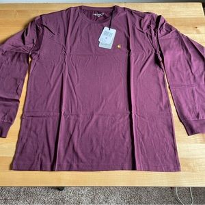 NWT Carhartt WIP Women’s Medium Chasy Long Sleeve T-Shirt, Merlot